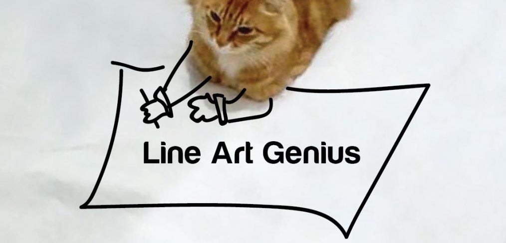 line art genius drawing cat